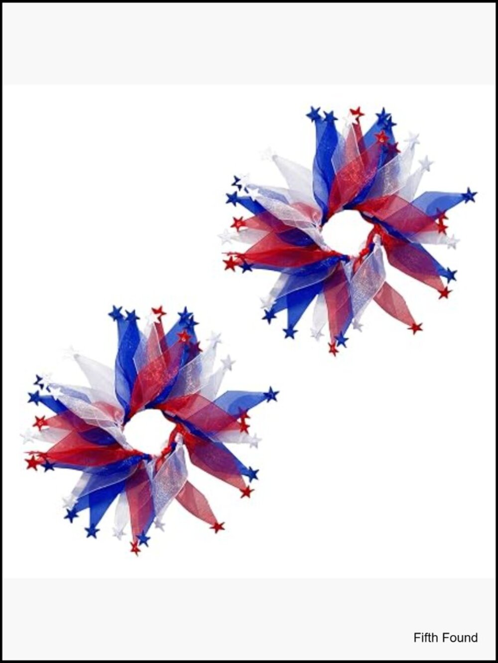 Patriotic Hair Ties - No Damage Elastics for Ponytails, 2 Pack